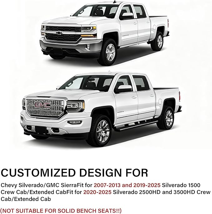 Faux Leather Seat Covers for Chevrolet Silverado / GMC Sierra — Front Seat — Red