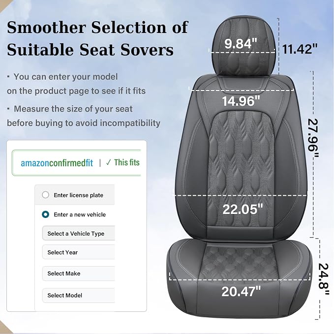 Universal Seat Covers — Full Set — Gray
