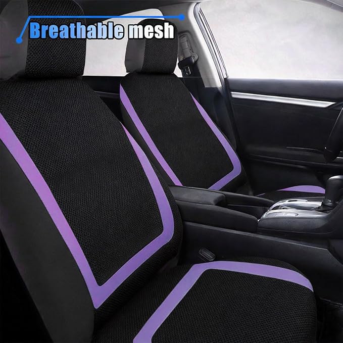 Universal Seat Covers — Front Seat — Black / Purple