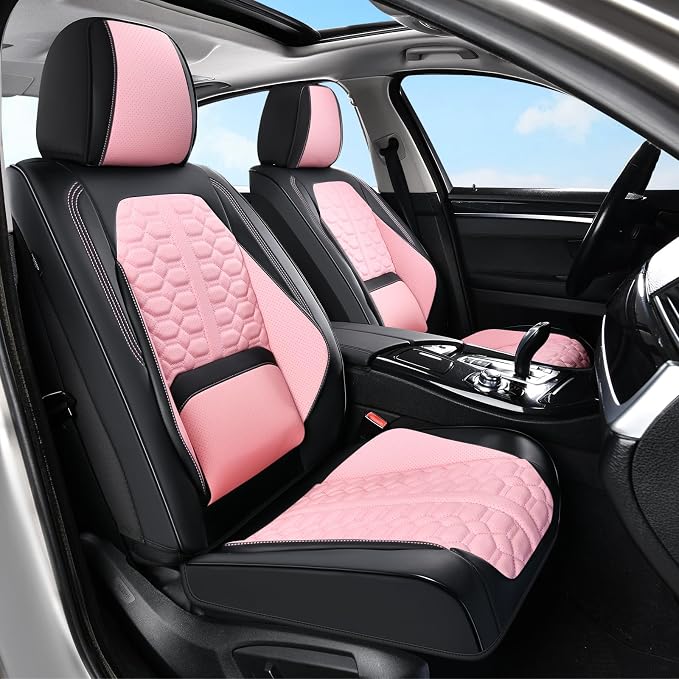 Universal Seat Covers — Front Seat — Black / Pink