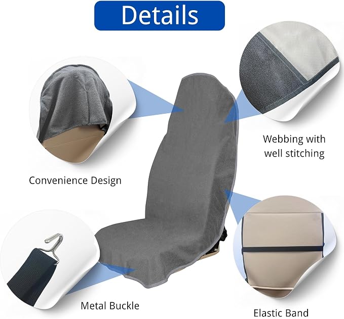 Car Seat Covers — Front Seat — Gray