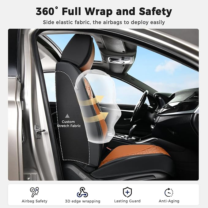 Universal Seat Covers — Front Seat — Black / Brown