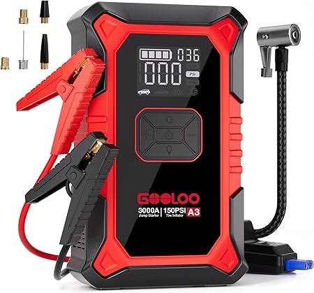 A3 Jump Starter & Tire Inflator | 3000A for Gas & Diesel