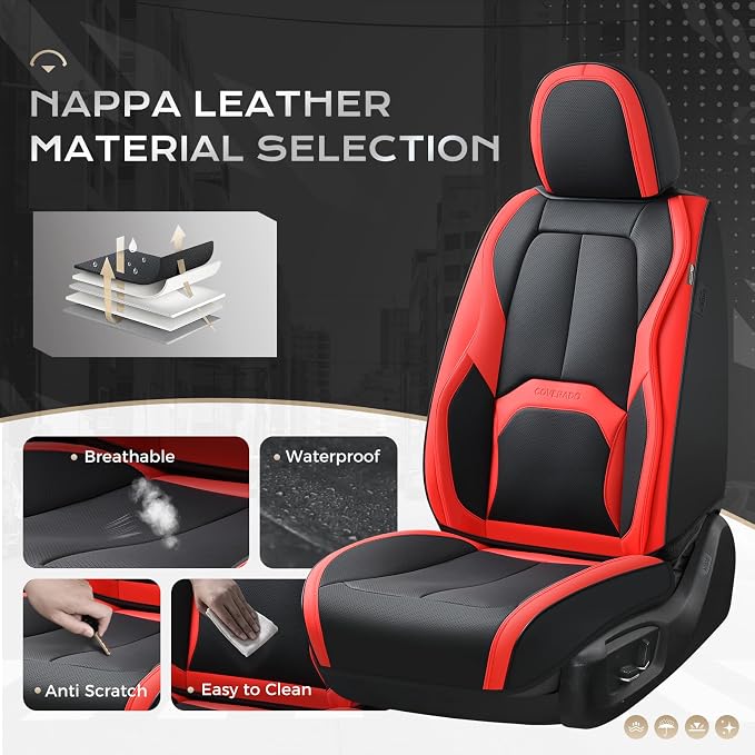 Universal Seat Covers — Front Seat — Black / Red