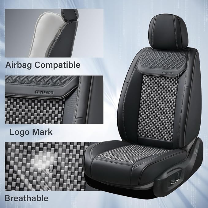 Universal Seat Covers — Full Set — Black / Gray