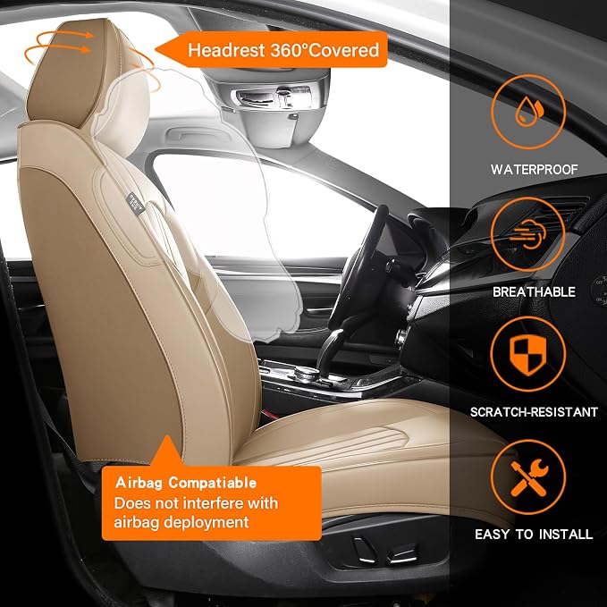 Universal Seat Covers — Front Seat — Beige