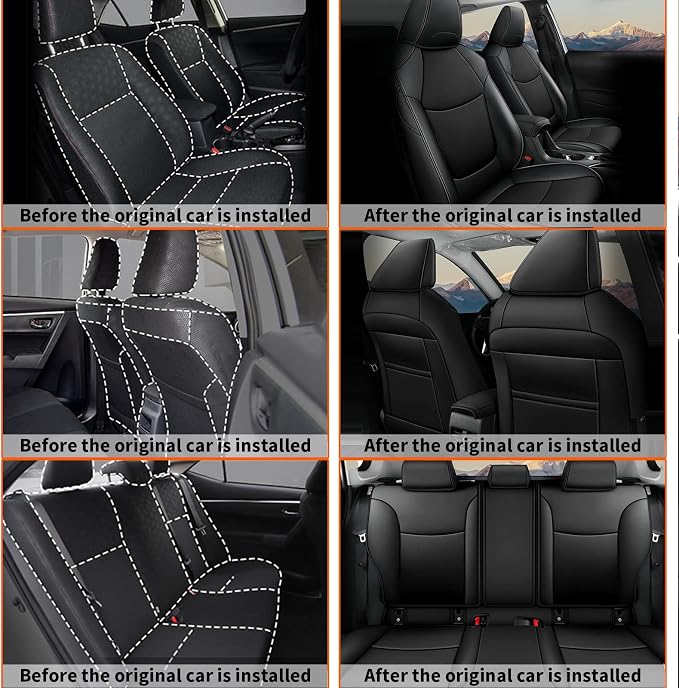 Faux Leather Seat Covers for Toyota Corolla — Full Set — Black