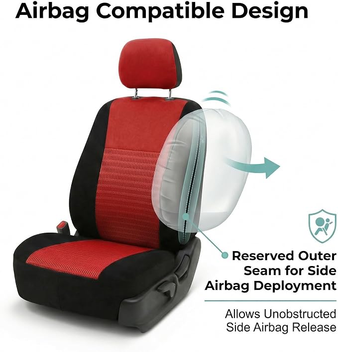 Universal Seat Covers — Front Seat — Red