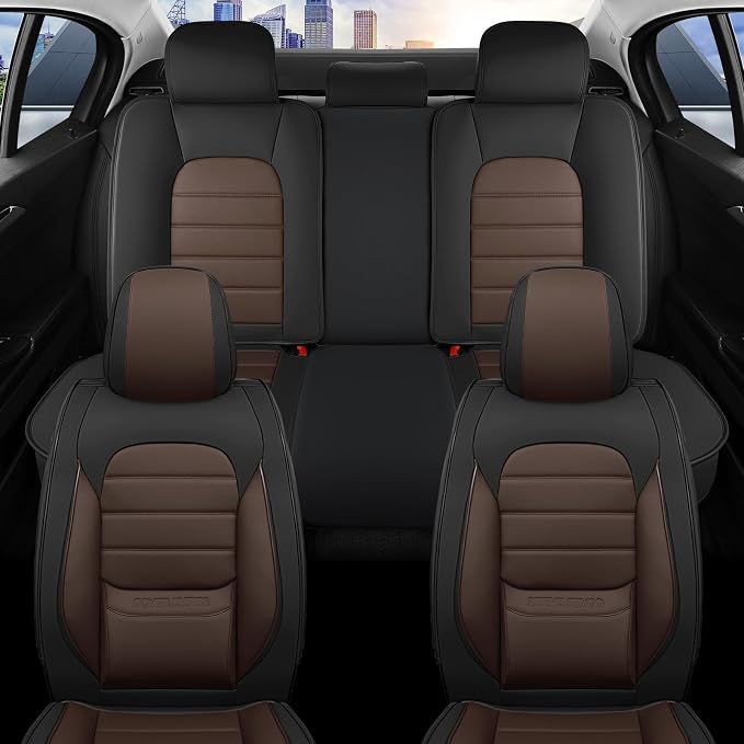 Universal Seat Covers — Full Set — Black / Brown