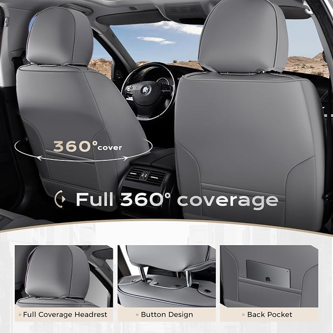Universal Seat Covers — Full Set — Gray / Black