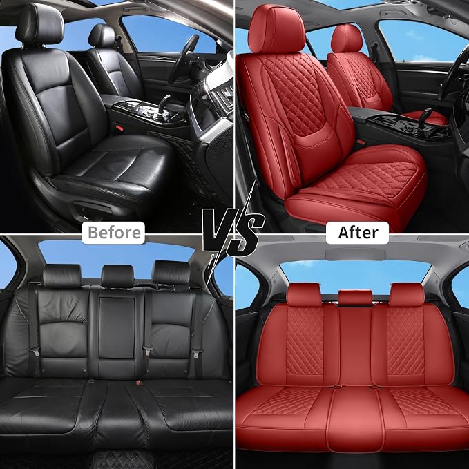 Universal Seat Covers — Full Set — Red