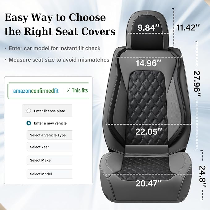 Universal Faux Leather Seat Covers — Full Set