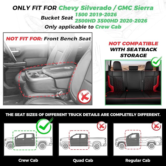 Seat Covers for Chevrolet Silverado / GMC Sierra — Full Set