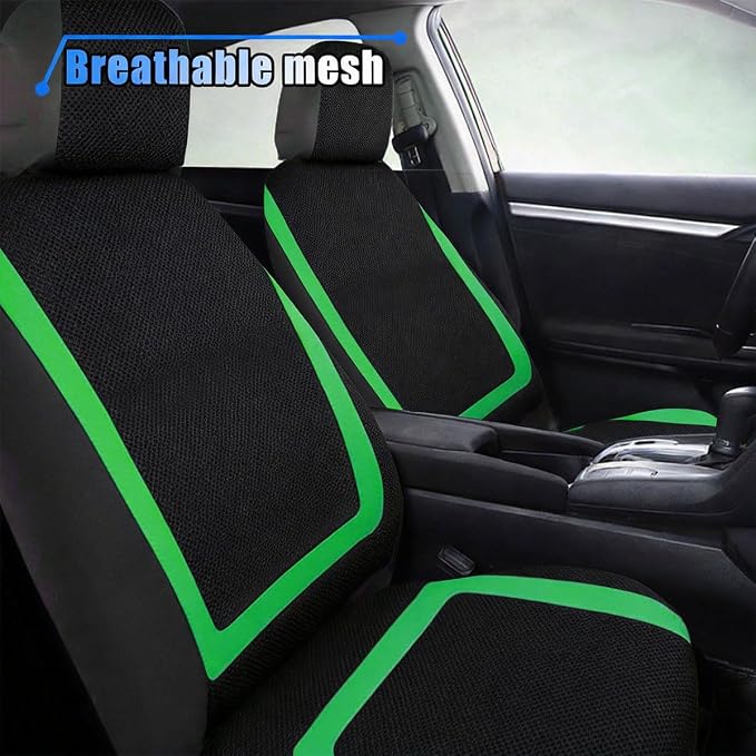 Universal Seat Covers — Front Seat — Black / Green