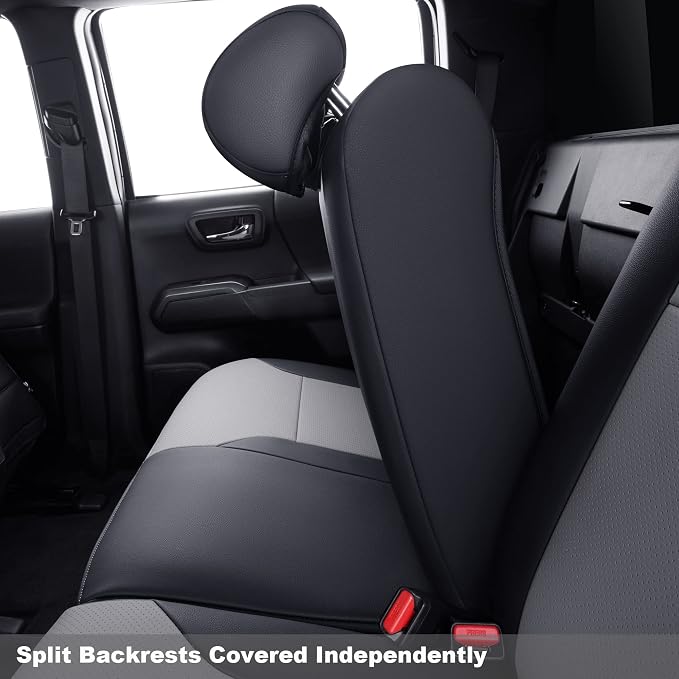 Faux Leather Seat Covers for Toyota Tacoma — Black / Gray