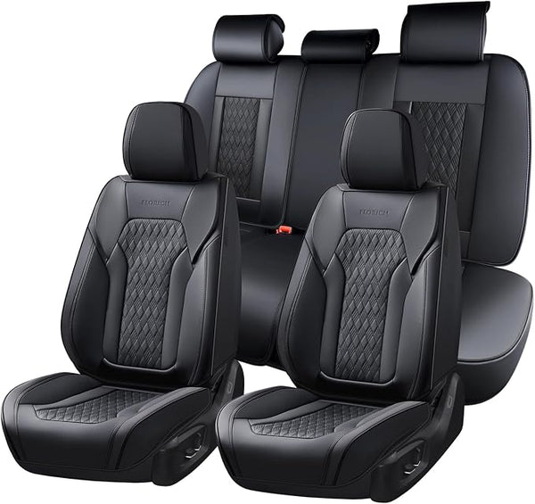 Universal Seat Covers — Full Set — Black / Beige