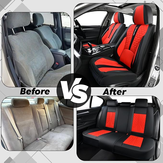Universal Seat Covers — Full Set — Red