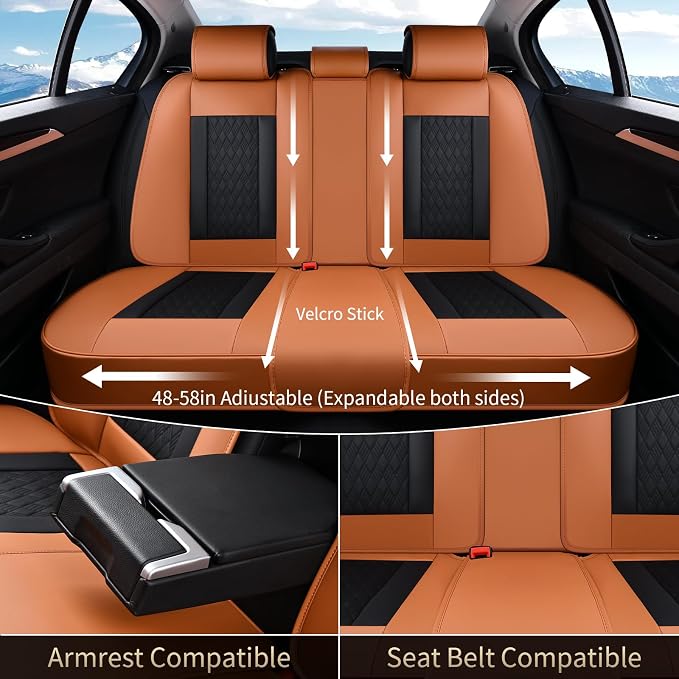 Universal Seat Covers — Full Set — Brown / Black