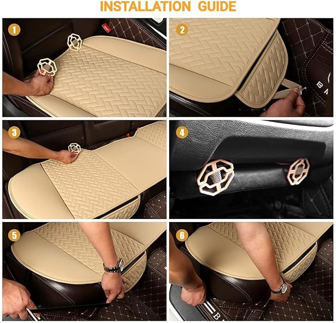 Faux Leather Car Seat Covers — Full Set — Gray