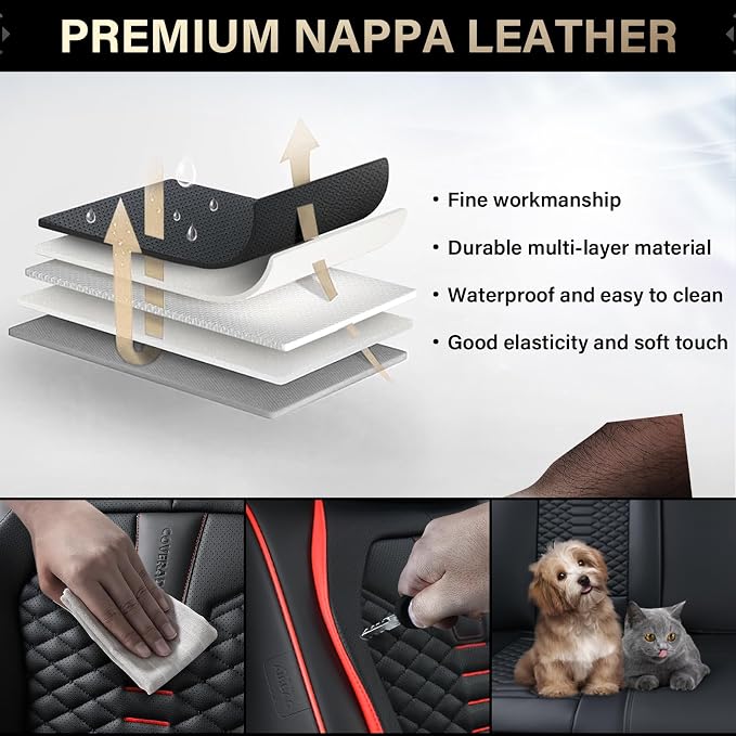Universal Seat Covers — Front Seat — Black / Red