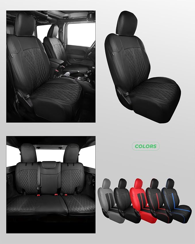 Seat Covers for Jeep Wrangler — Full Set — Black