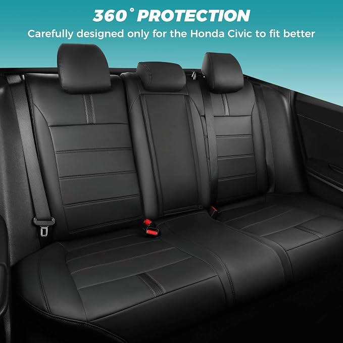 Faux Leather Seat Covers for Honda Civic — Full Set — Black