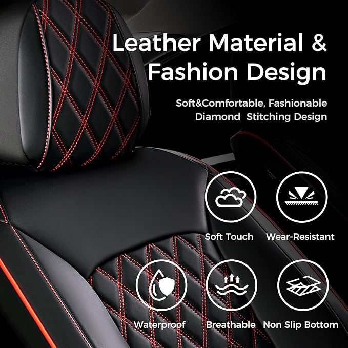 Universal Seat Covers — Front Seat — Black / Red