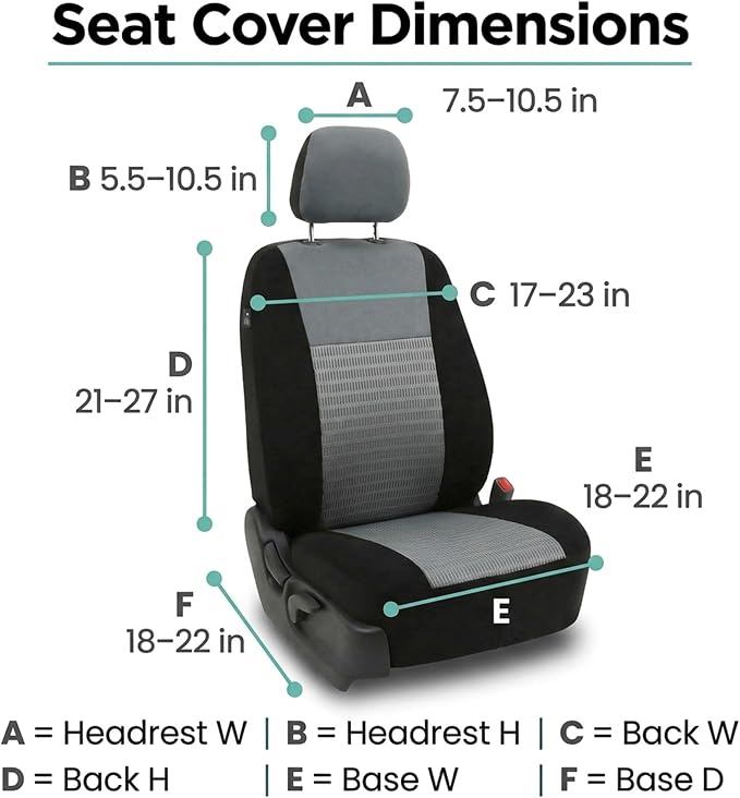 Universal Seat Covers — Front Seat — Gray