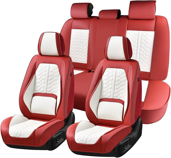 Universal Seat Covers — Full Set — Red / White