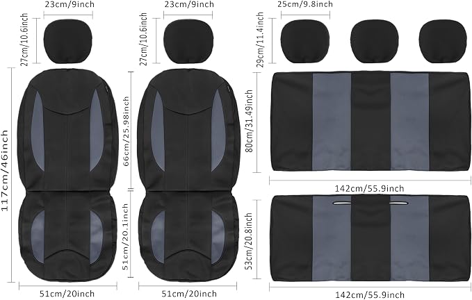 Universal Neoprene Seat Covers — Black / Gray