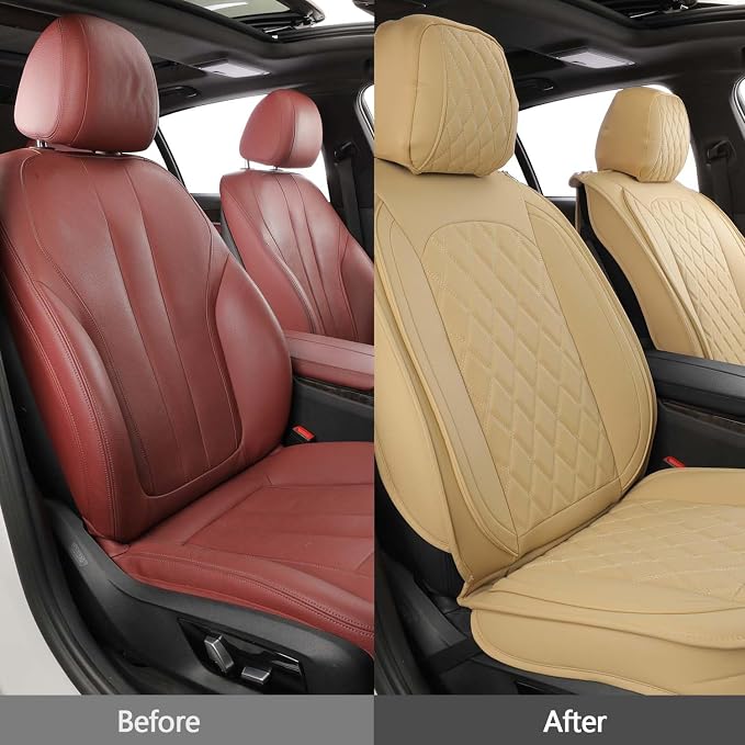 Car Seat Covers — Front Seat — Beige