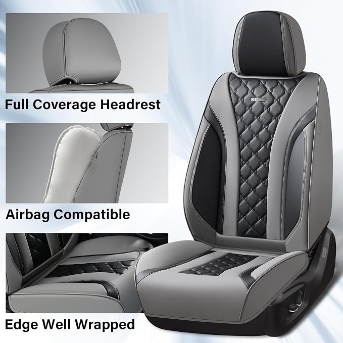 Universal Seat Covers — Full Set — Gray / Black