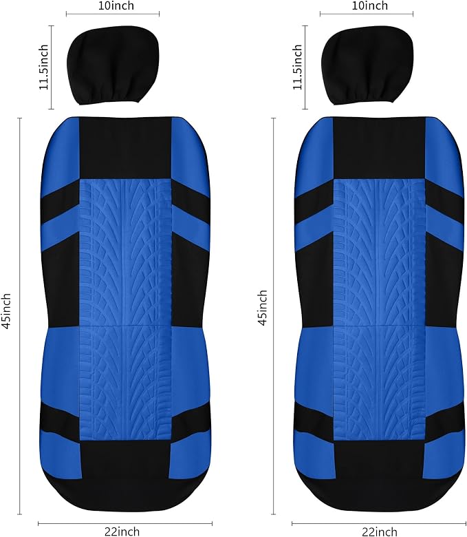 Universal Seat Covers — Front Seat — Black / Blue
