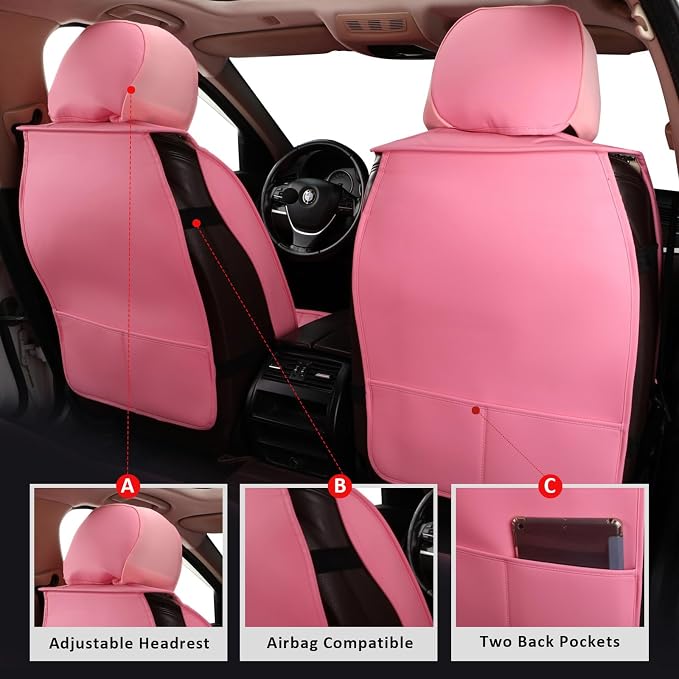 Universal Seat Covers — Full Set — Pink