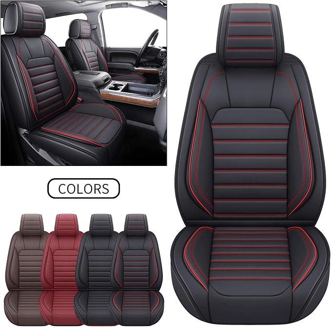 Seat Covers for Chevrolet Silverado / GMC Sierra — Front Seat — Black / Red