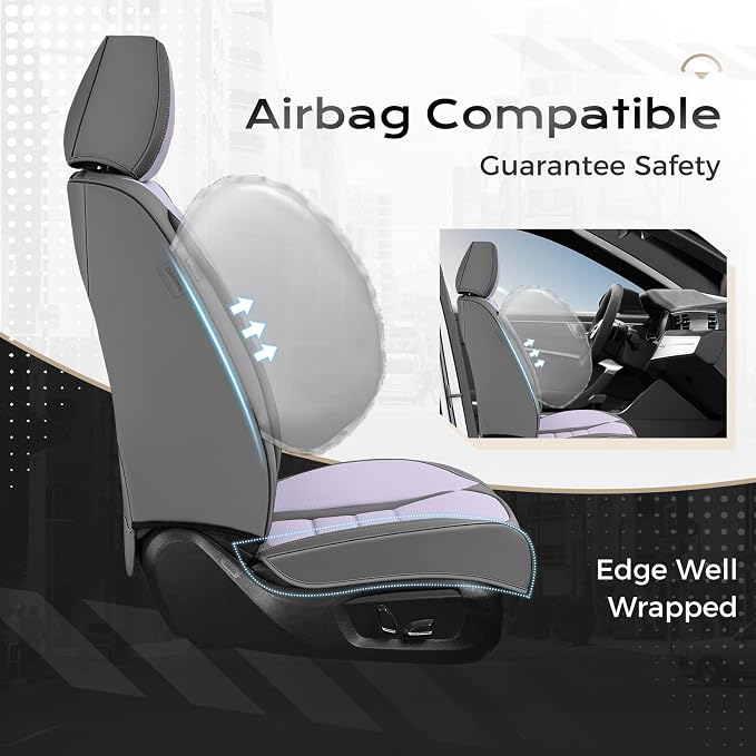 Universal Seat Covers — Front Seat — Gray / Purple
