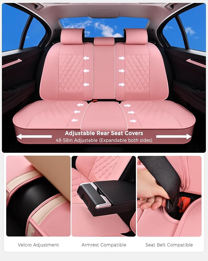 Universal Seat Covers — Rear Seat — Pink