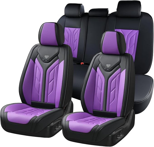 Universal Seat Covers — Full Set — Black / Purple