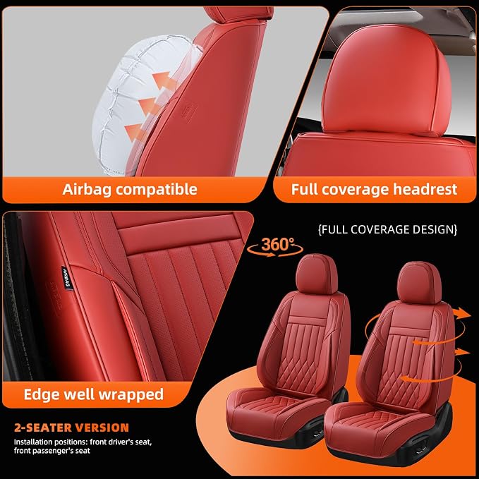Universal Seat Covers — Full Set — Red