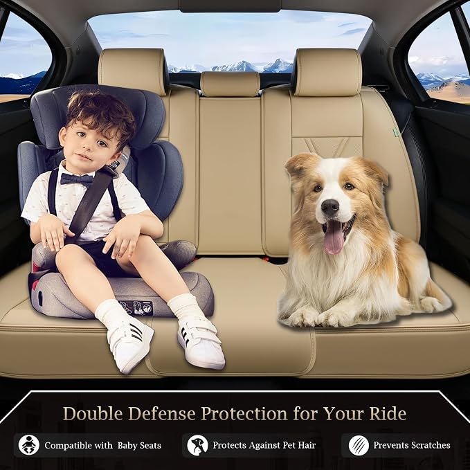 Universal Seat Covers — Rear Seat — Beige