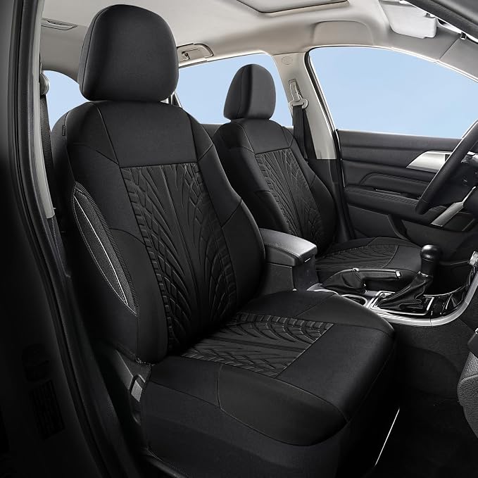Universal Fabric Seat Covers — Full Set — Black