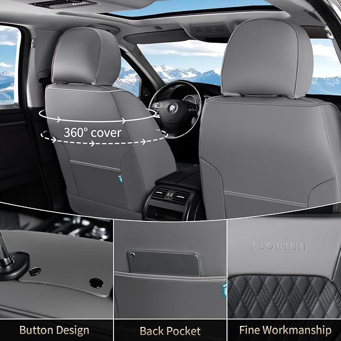Universal Seat Covers — Full Set — Gray / Black