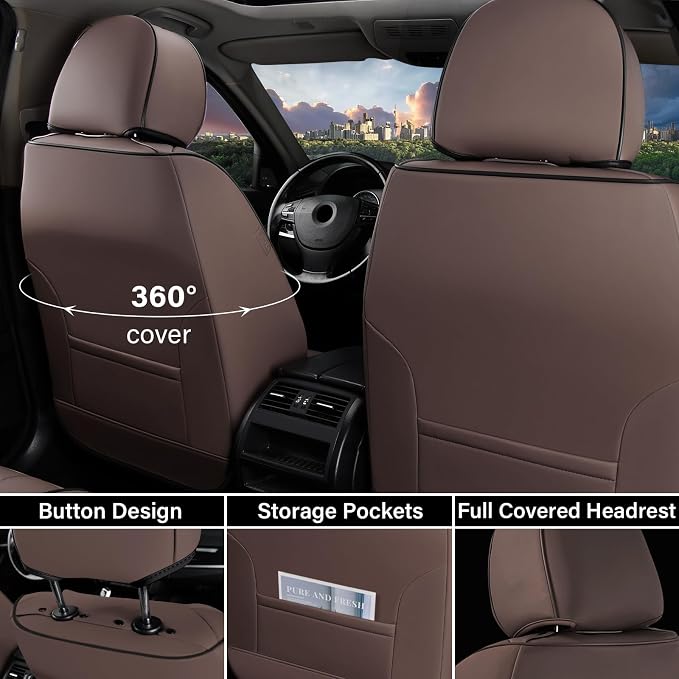 Universal Seat Covers — Full Set — Coffee