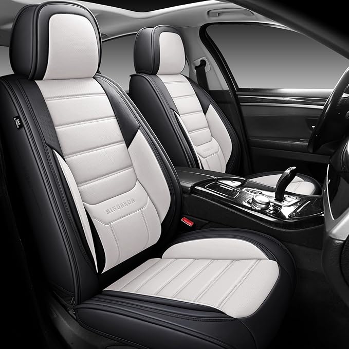 Universal Seat Covers — Full Set — Black / White