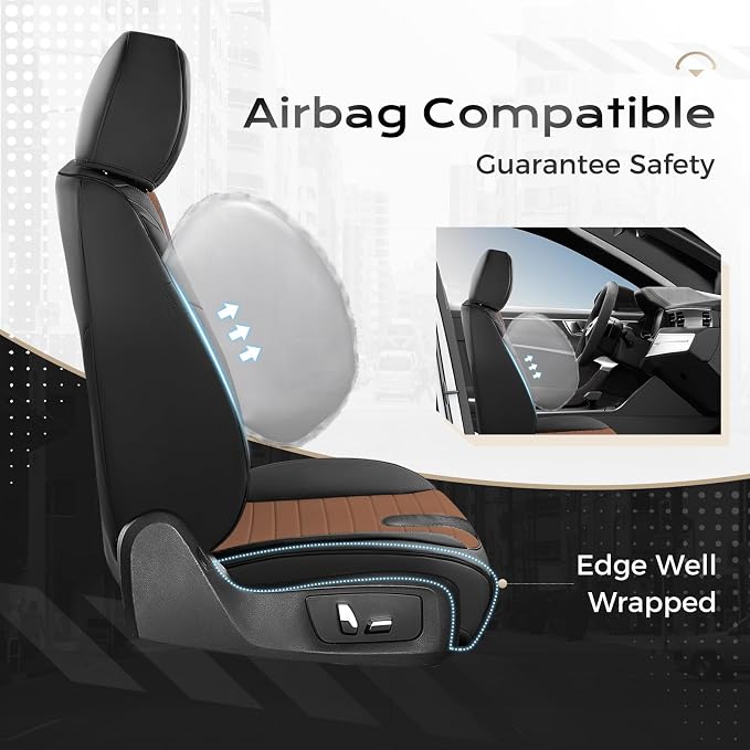 Universal Seat Covers — Full Set — Black / Brown