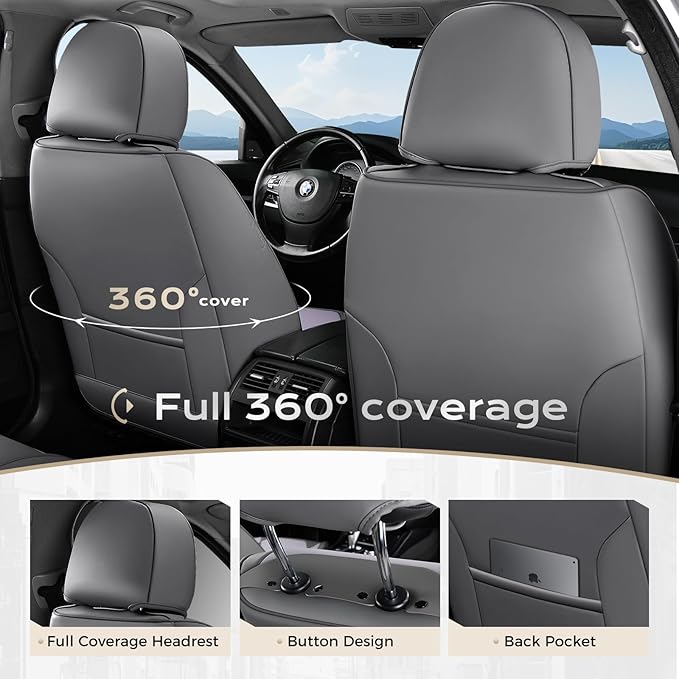 Universal Seat Covers — Front Seat — Gray / Purple