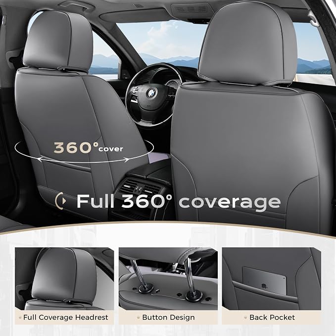 Universal Seat Covers — Full Set — Gray / Purple