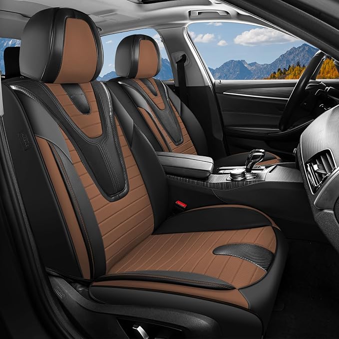 Universal Seat Covers — Full Set — Black / Brown