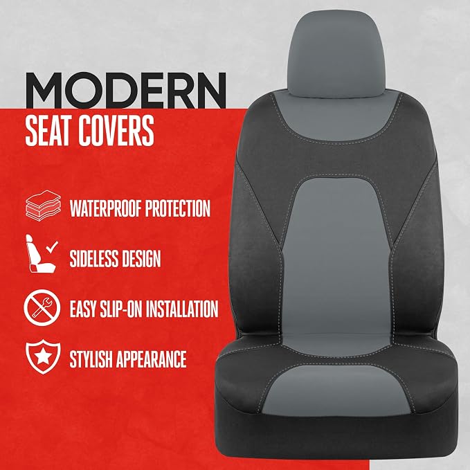 Universal Seat Covers — Full Set — Black / Gray