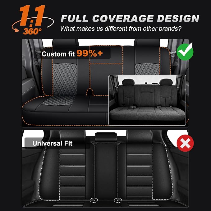Seat Covers for Chevrolet Silverado / GMC Sierra — Full Set — Black / Gray